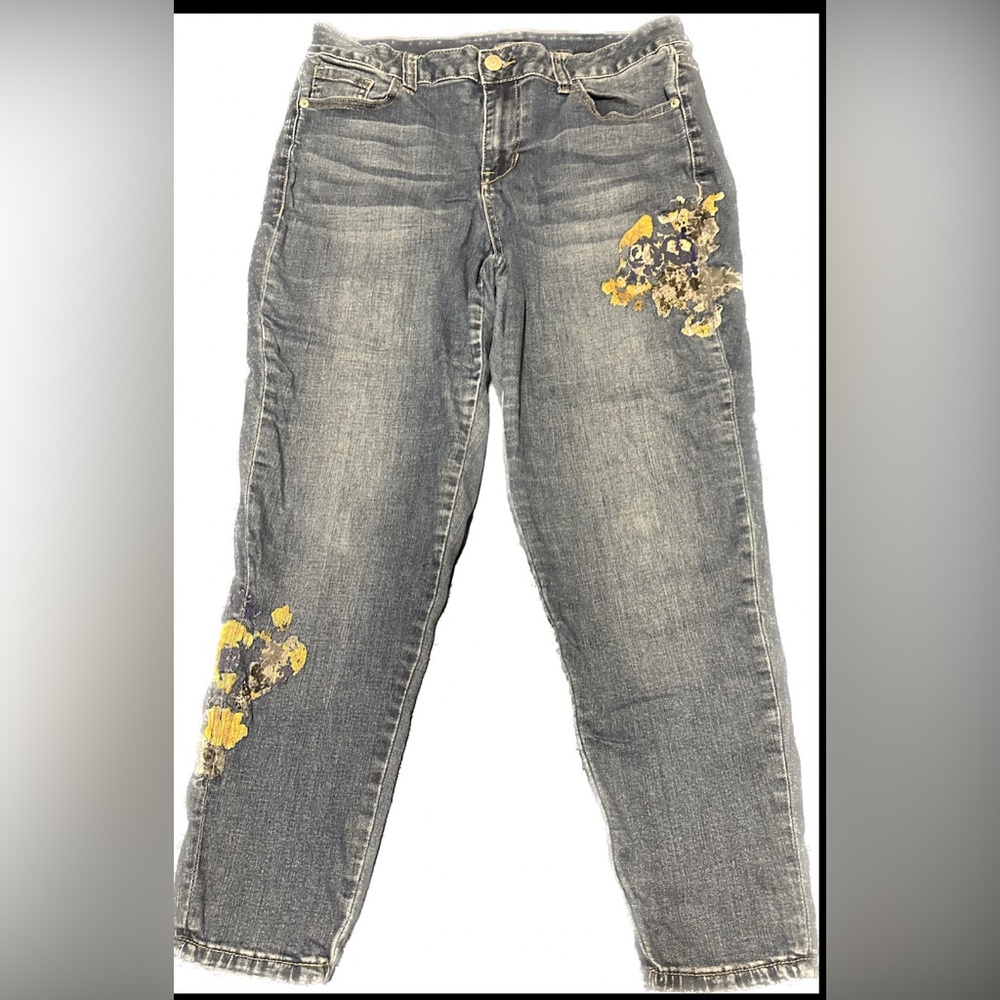 Lane Bryant Venezia stretch skinny leg cropped denim capri jeans 16